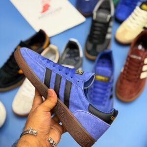 Spzl Classic Suede Gum Sole Sneakers - Navy - Image 3