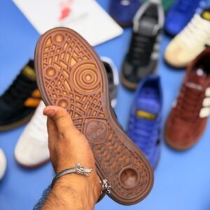 Spzl Classic Suede Gum Sole Sneakers - Navy - Image 4
