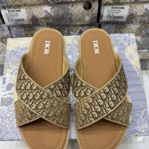 DR CROSS STRIP SLIDES - Khaki